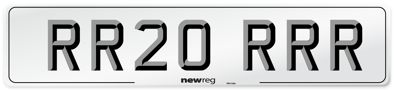 RR20 RRR Number Plate from New Reg